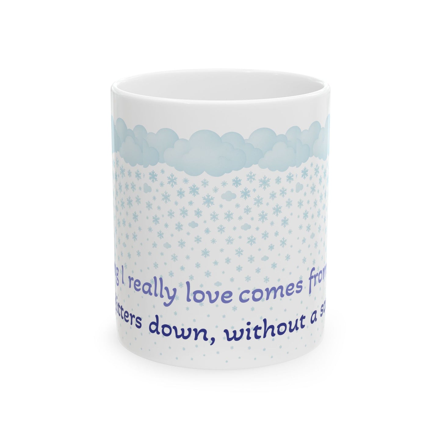 Poetic Snowfall Ceramic Mug, (11oz, 15oz)