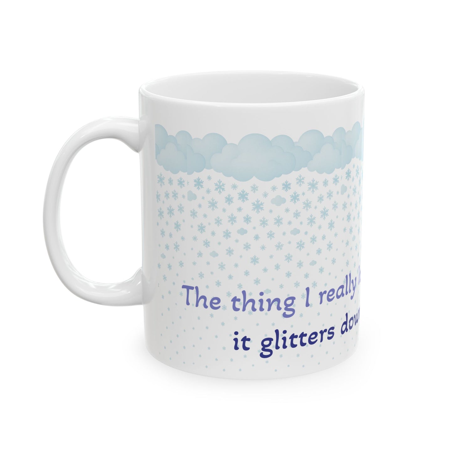 Poetic Snowfall Ceramic Mug, (11oz, 15oz)
