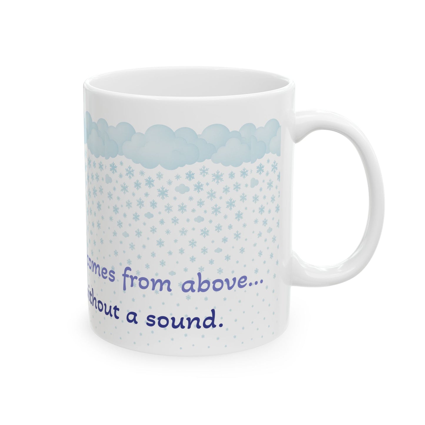 Poetic Snowfall Ceramic Mug, (11oz, 15oz)
