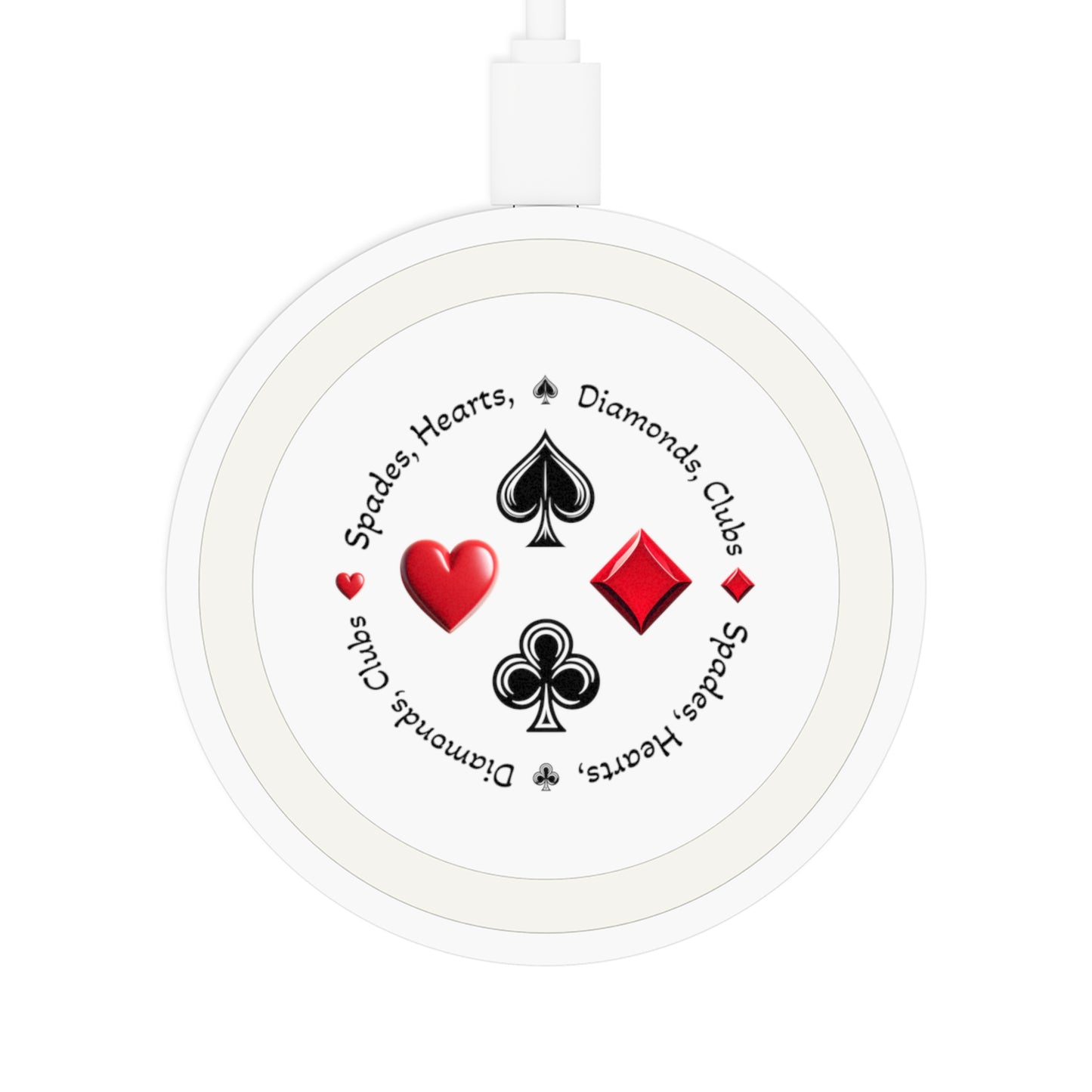 Spades, Hearts, Diamonds, Clubs Wireless Charging Pad