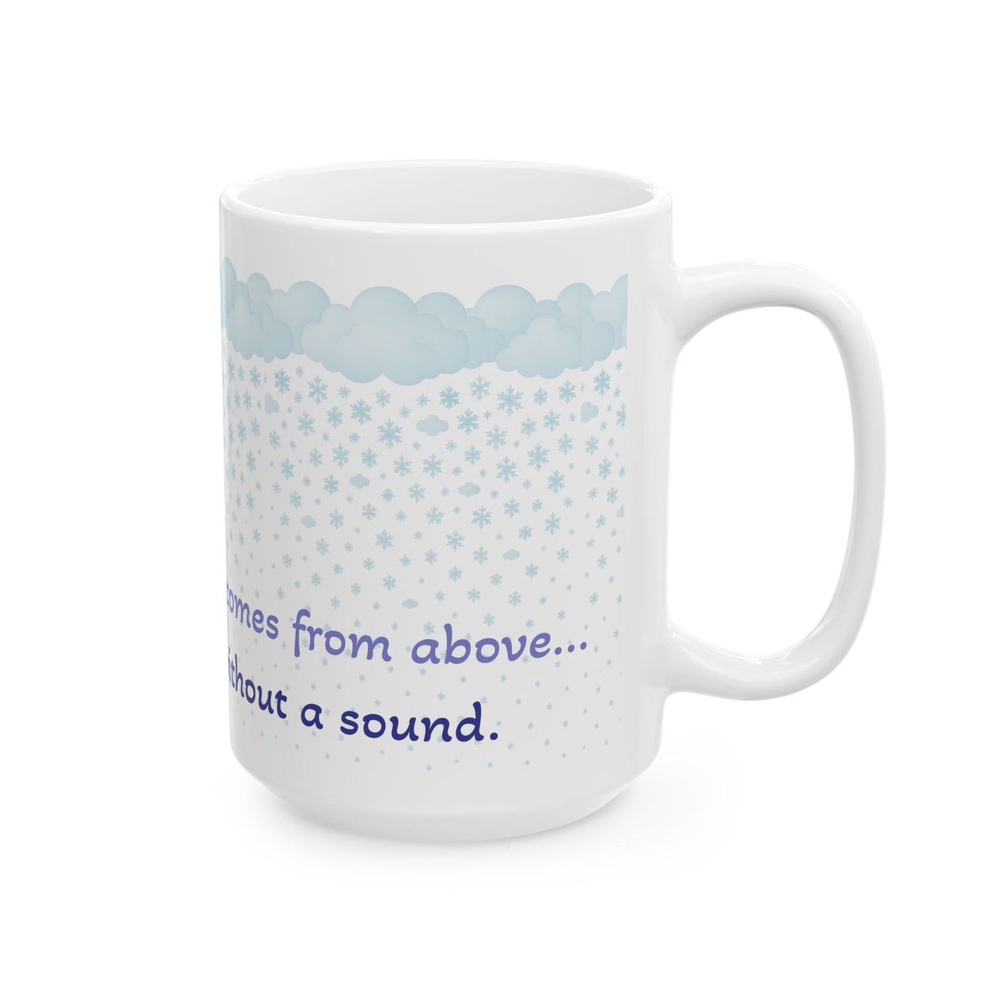 Poetic Snowfall Ceramic Mug, (11oz, 15oz)