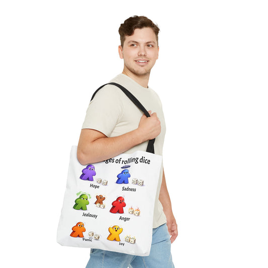 Meeple Tote Bag (6 Stages of rolling dice)