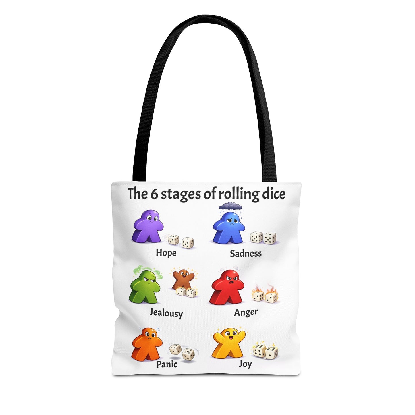 Meeple Tote Bag (6 Stages of rolling dice)