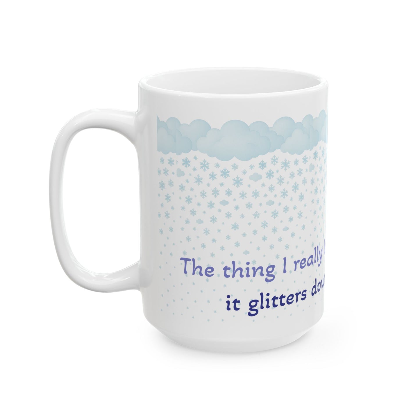 Poetic Snowfall Ceramic Mug, (11oz, 15oz)
